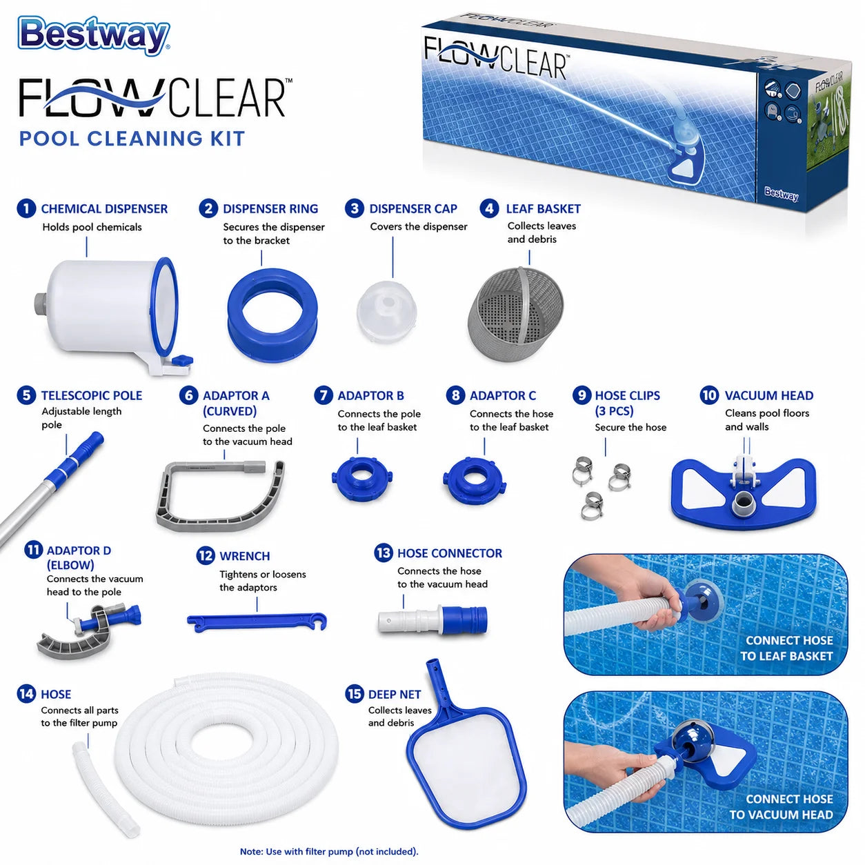 Bestway Flowclear Pool Vacuum Cleaner Set