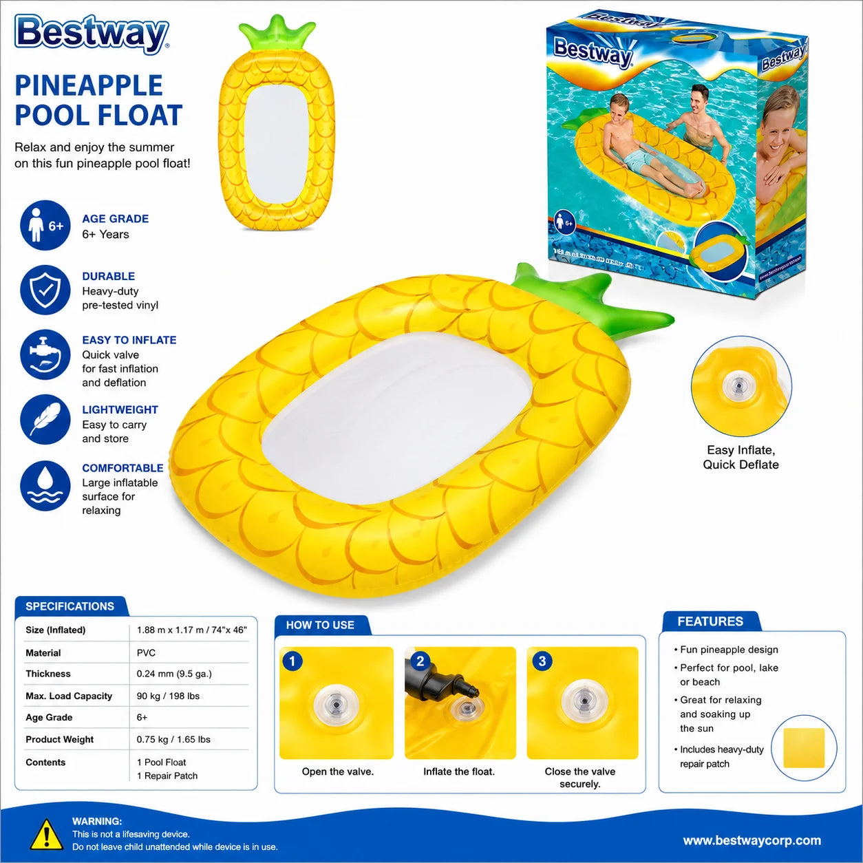 Bestway Fruit Swim Ring 1.86M
