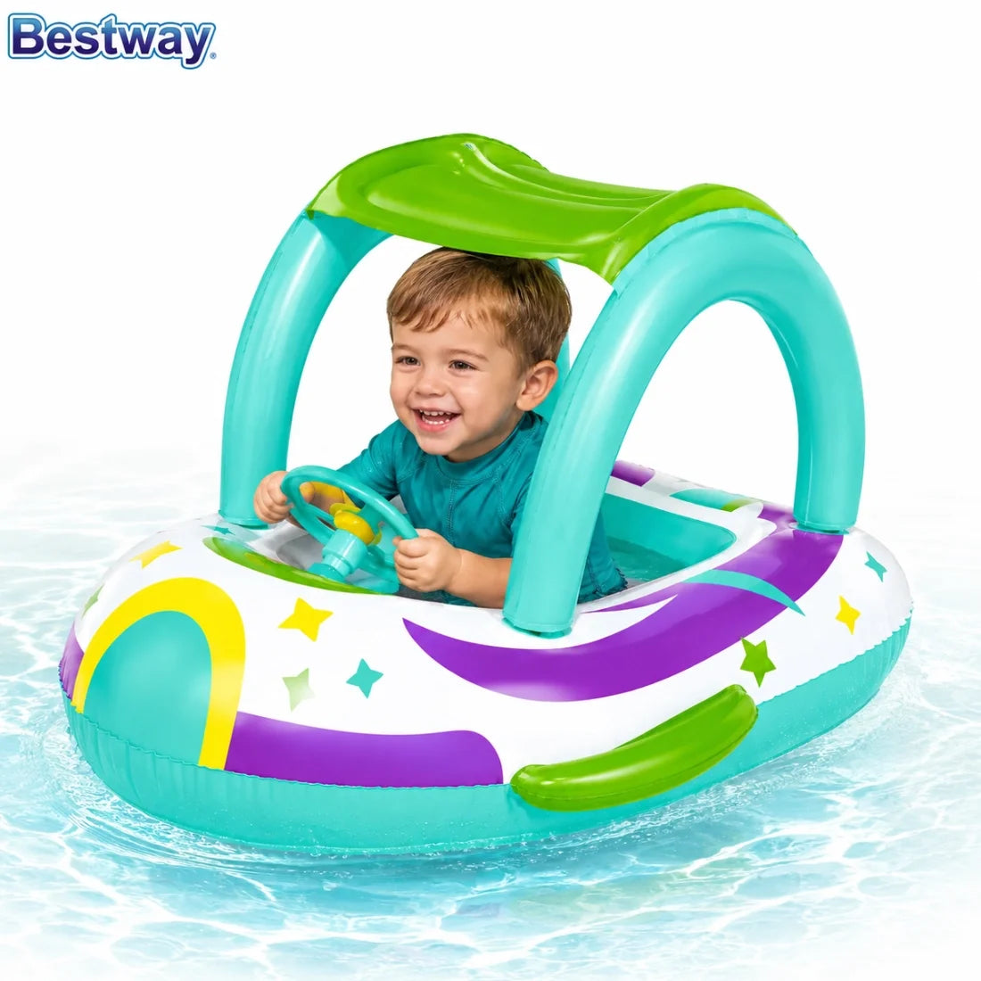 Bestway Inflatable Baby Float Boat With Sun Canopy Fun