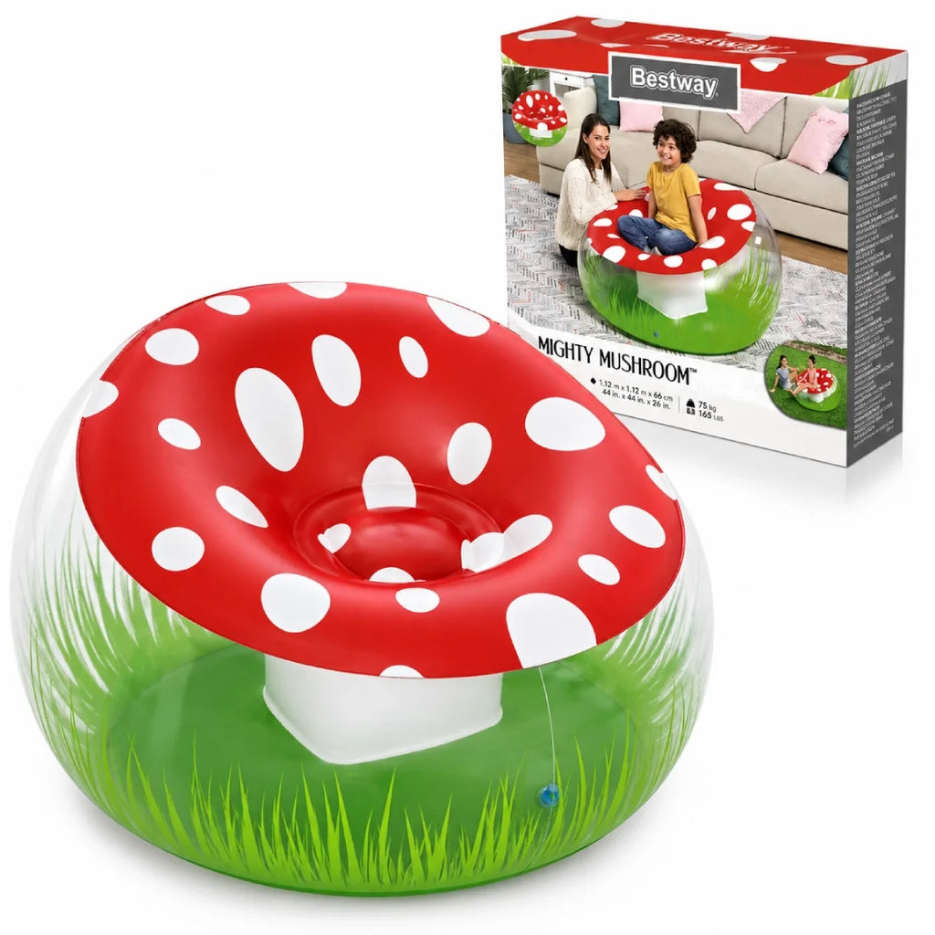 Bestway Mighty Mushroom Air Chair 11211266cm Inflatable Seat Indoor Outdoor