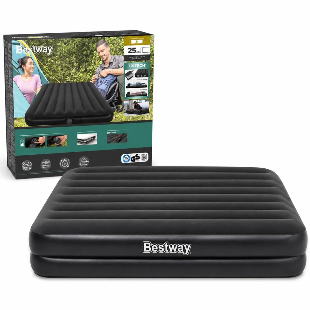 Bestway Queen Air Mattress 20315225cm Rechargeable Pump Tritech Bed