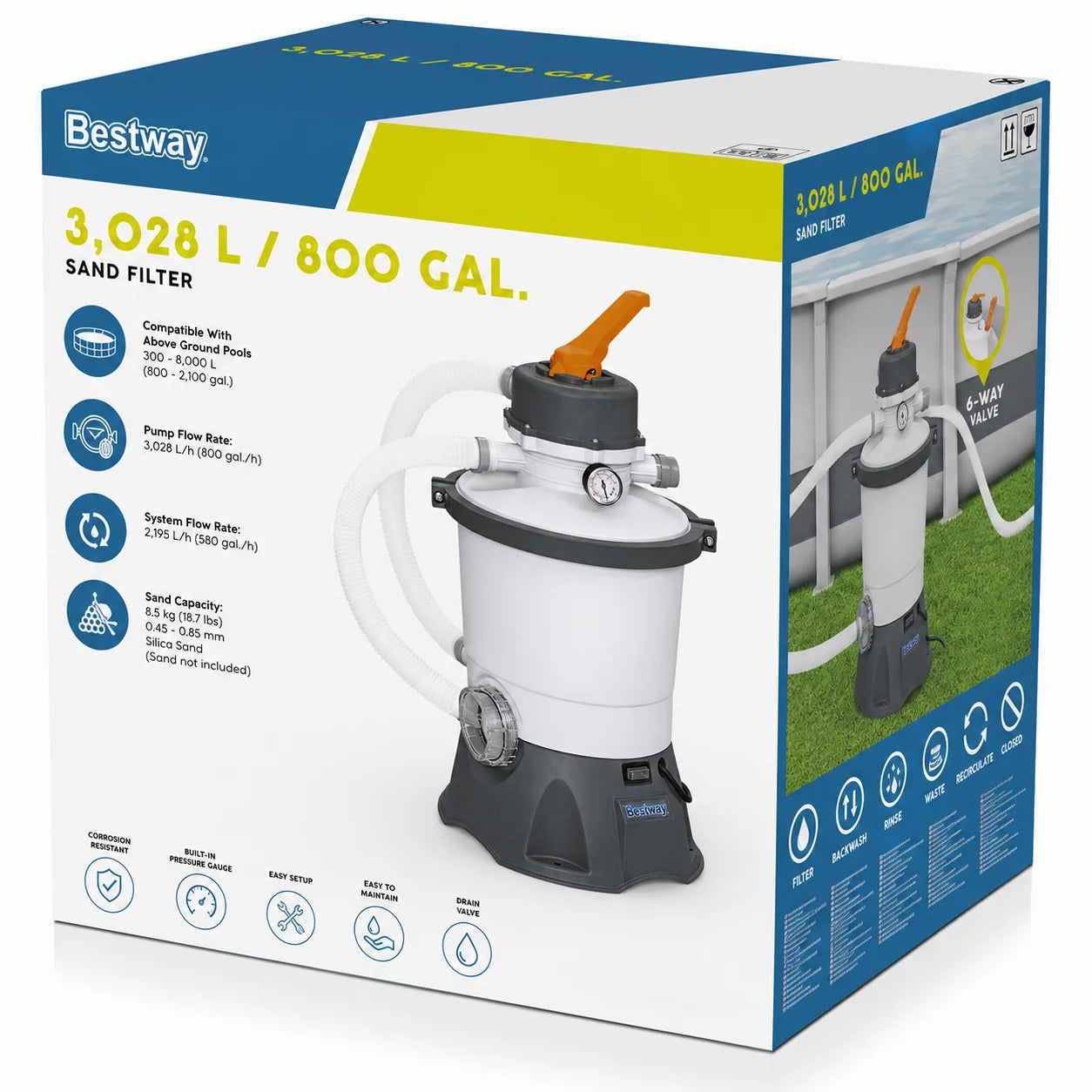 Bestway Sand Filter Pump 3028L 800 Gallon
