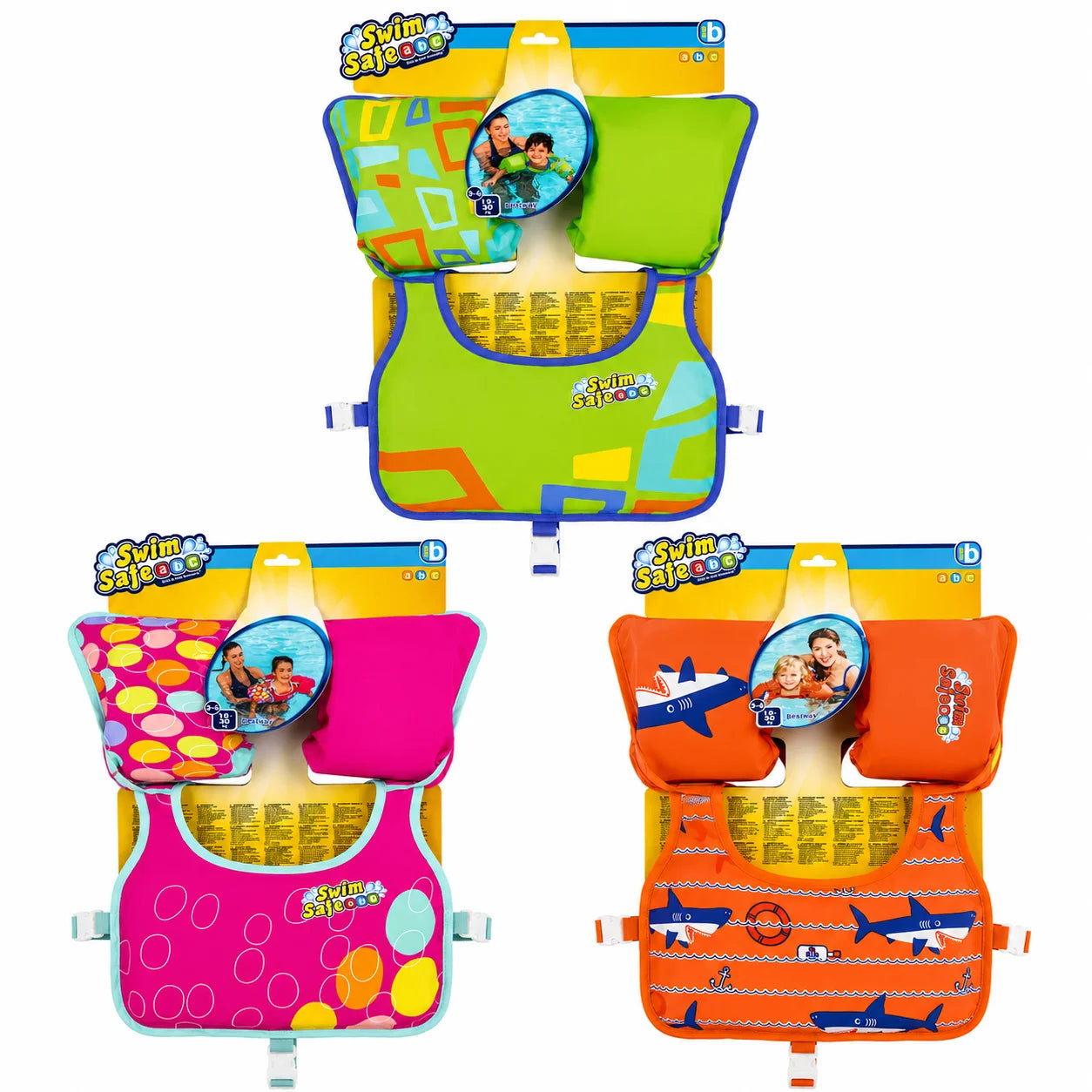 Bestway Swim Safe ABC Kids Swim Vest with Arm Floaties – Assorted Designs