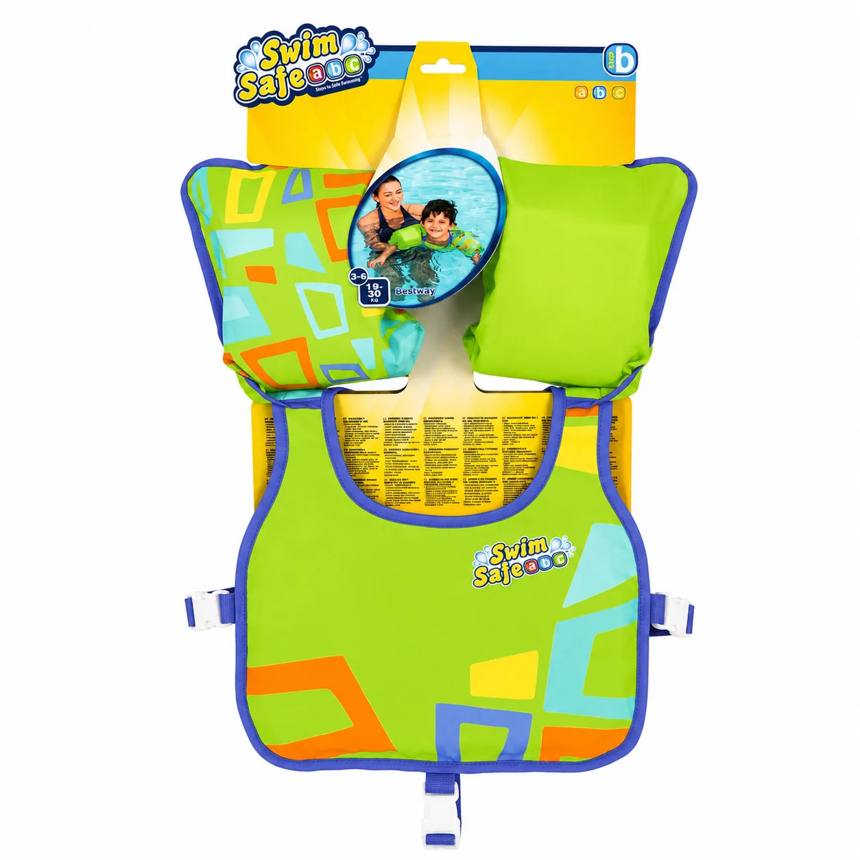 Bestway Swim Safe ABC Kids Swim Vest with Arm Floaties – Assorted Designs