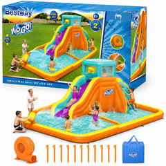 Bestway Tidal Tower Mega Water Park Kids Inflatable Slide Pool