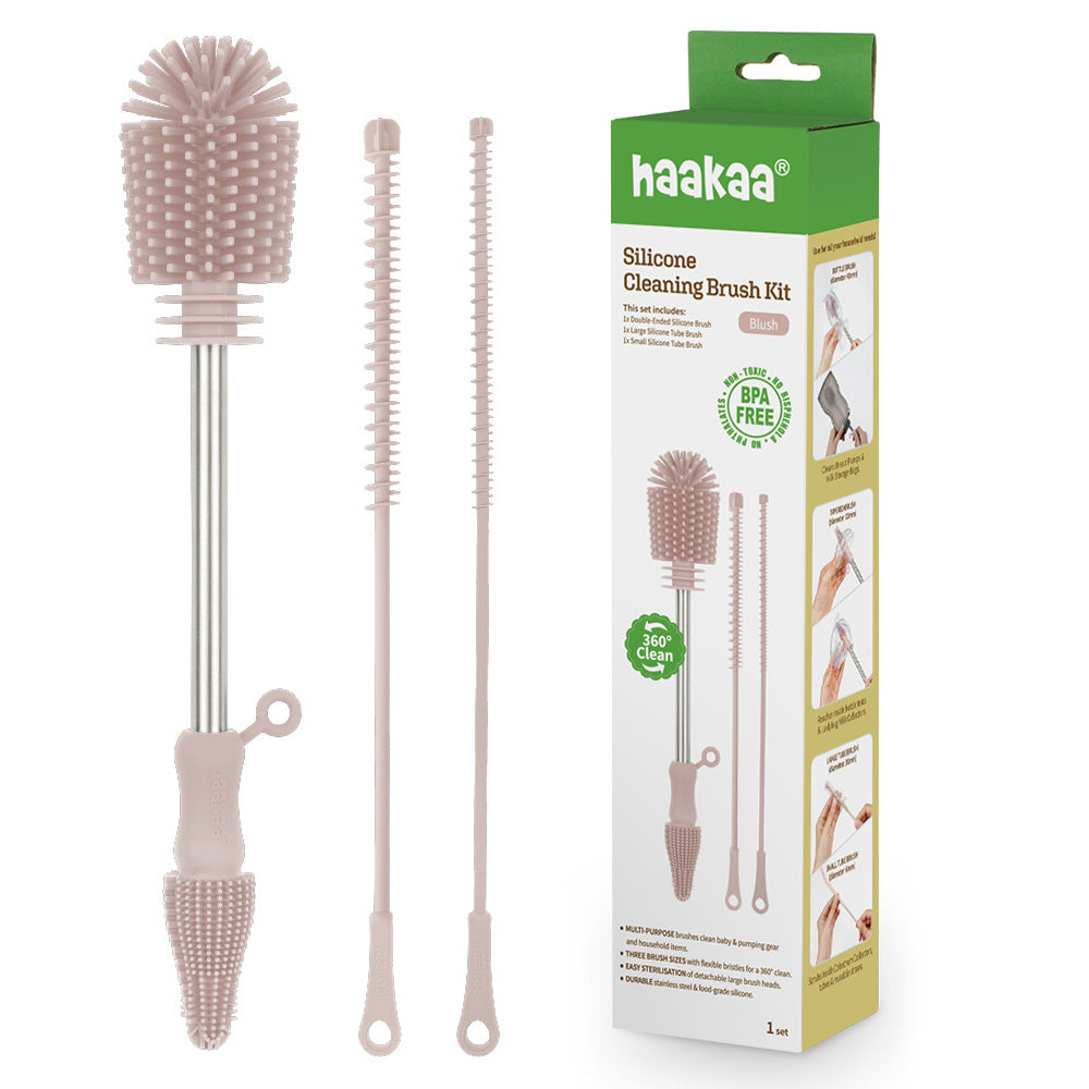 Haakaa Silicone Cleaning Brush Kit - Blush
