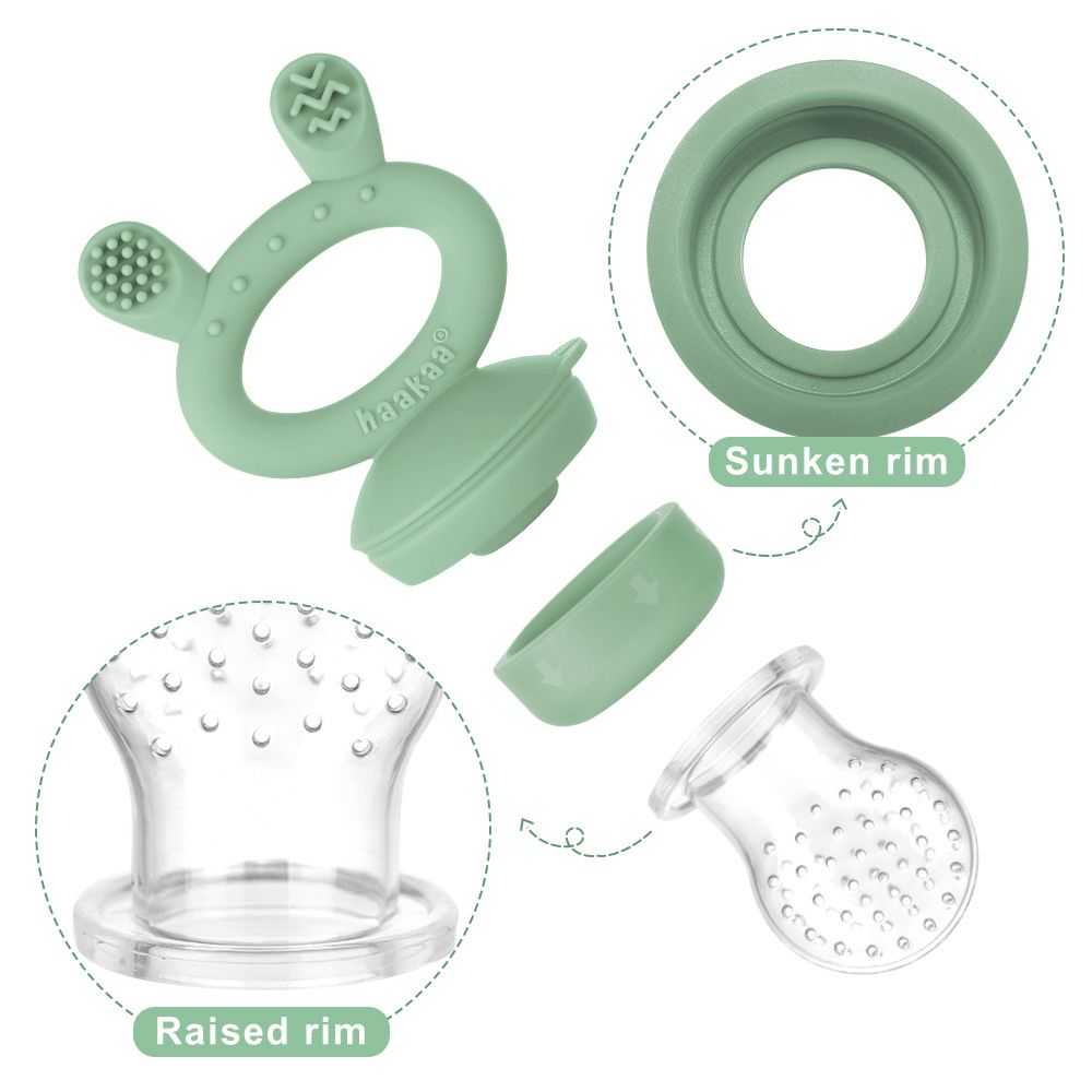 Haakaa Feed n Freeze - Blush Feeder + Mini Nibble Tray