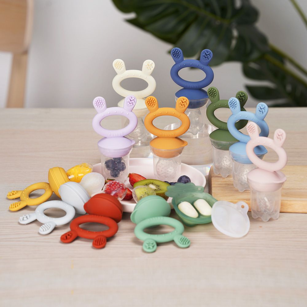 Haakaa Feed n Freeze - Blush Feeder + Mini Nibble Tray