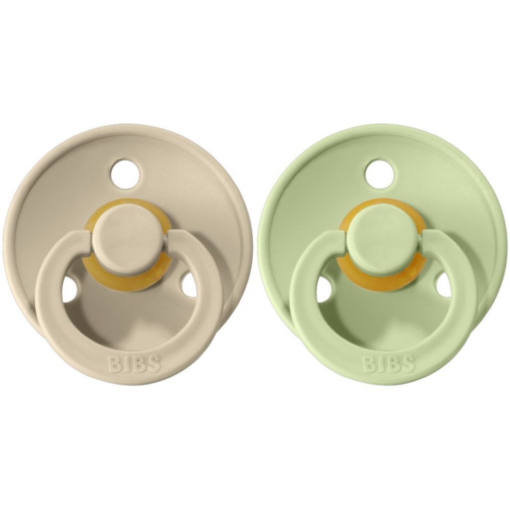 Bibs Pacifier Size 1 - Baby 0-6M (2pcs) - Sand / Pistachio