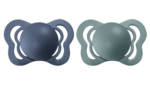BIBS Pacifier Couture (Silicone) Size 1 - Baby (0-6M) 2pc - Steel Blue/Island Sea
