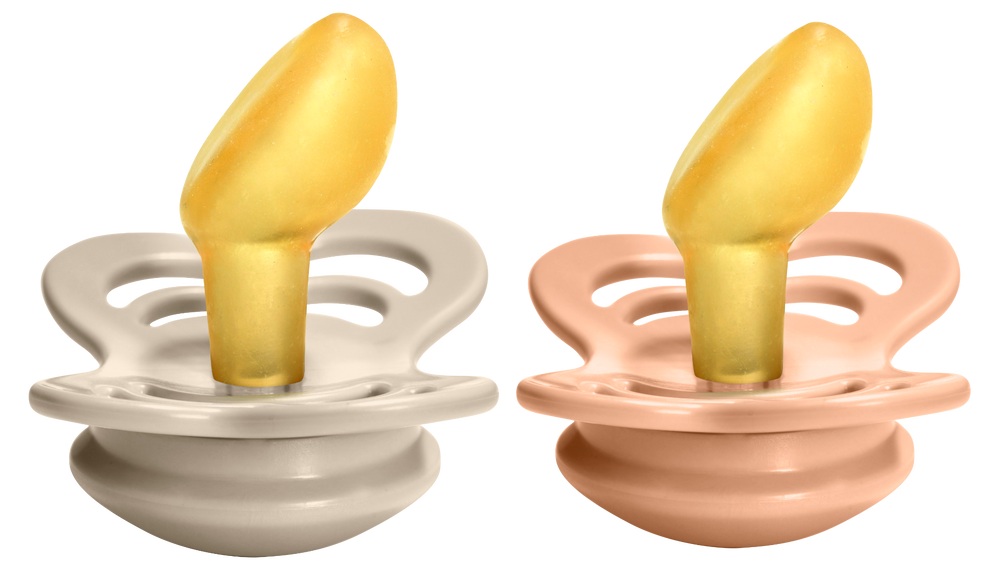 Bibs Pacifier Couture (Latex) Size 1 - Baby 0-6 Months 2pc - Vanilla / Peach