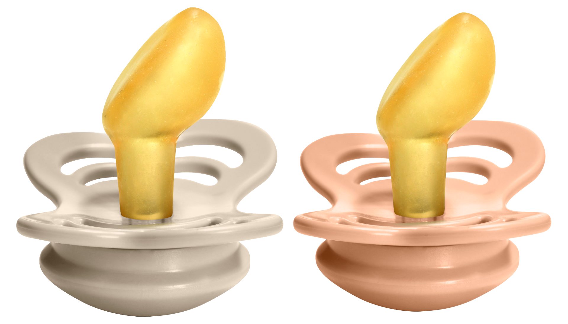 Bibs Pacifier Couture (Latex) Size 1 - Baby 0-6 Months 2pc - Vanilla / Peach