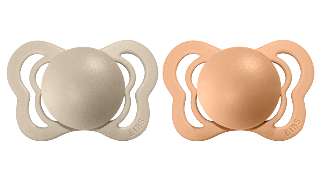 Bibs Pacifier Couture (Latex) Size 1 - Baby 0-6 Months 2pc - Vanilla / Peach