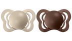 Bibs Pacifier Couture (Latex) Sz 2 - Toddler (+6M) 2pc - Vanilla/Mocha