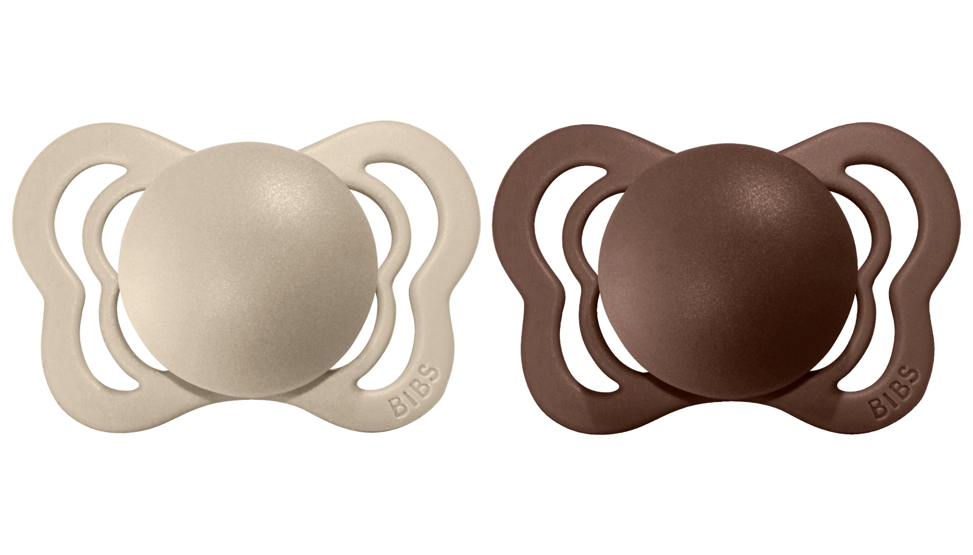 Bibs Pacifier Couture (Latex) Sz 2 - Toddler (+6M) 2pc - Vanilla/Mocha