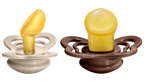Bibs Pacifier Couture (Latex) Sz 2 - Toddler (+6M) 2pc - Vanilla/Mocha