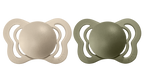 Bibs Pacifier Couture (Latex) Sz 2 - Toddler (+6M) 2pc - Vanilla / Olive