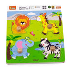 Big Wooden Knob Puzzle - Wild Animals