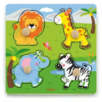 Big Wooden Knob Puzzle - Wild Animals
