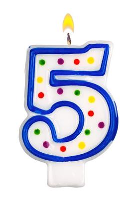 NUMBER5 POLKA DOTS BIRTHDAY CANDLE