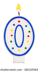 NUMBER 0 POLKA DOTS BIRTHDAY CANDLE