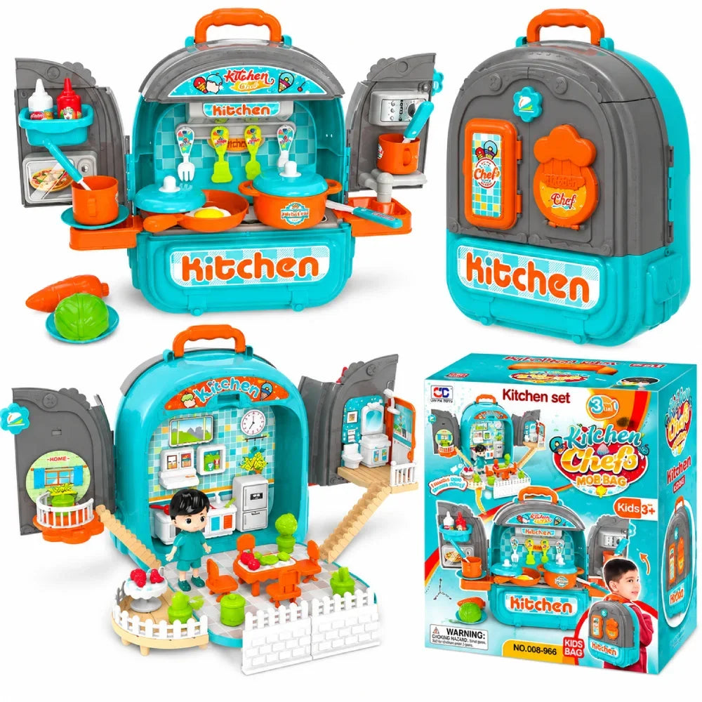 Blue Backpack Kitchen Playset