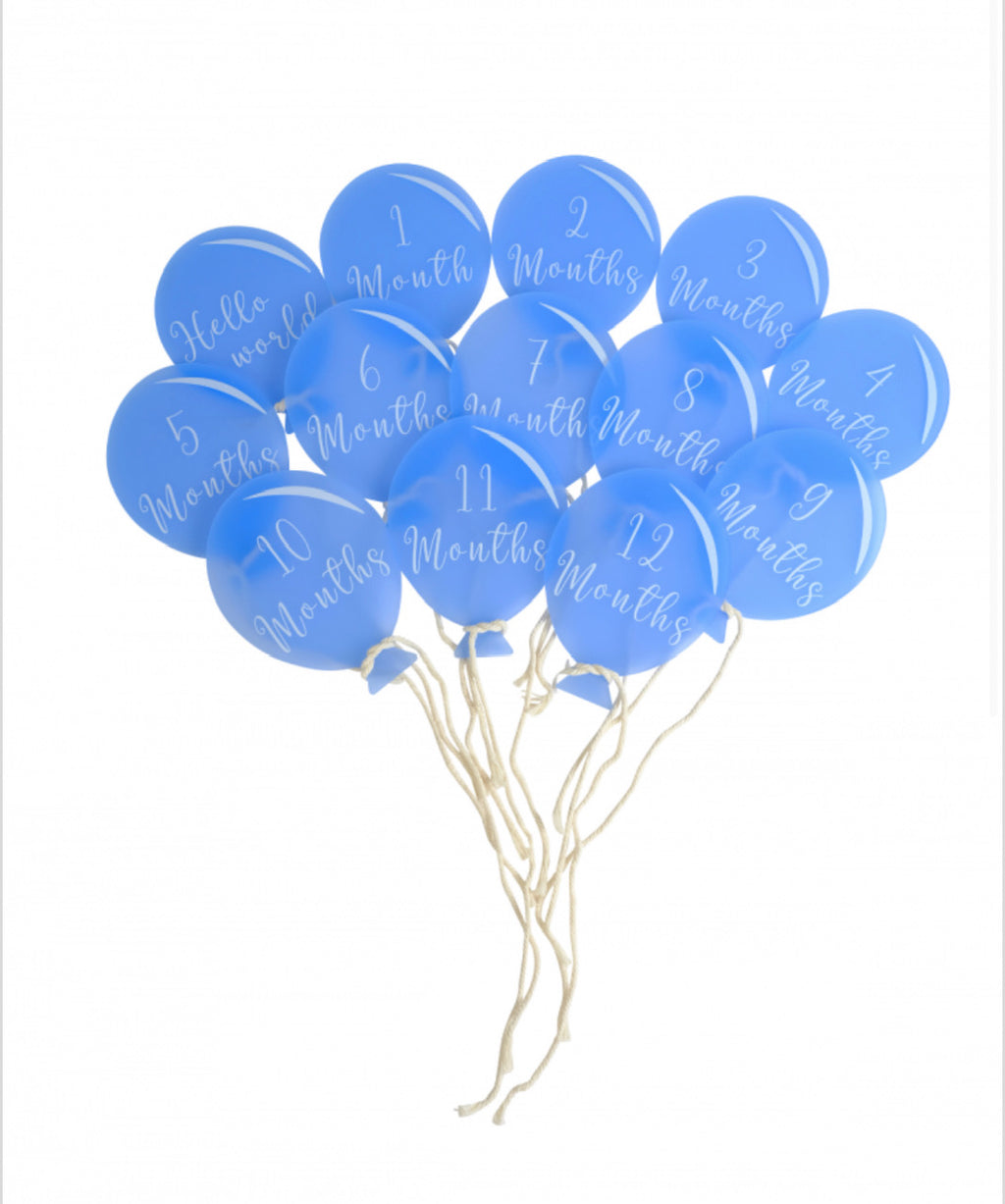 Blue Acrylic Balloons Milestone Set