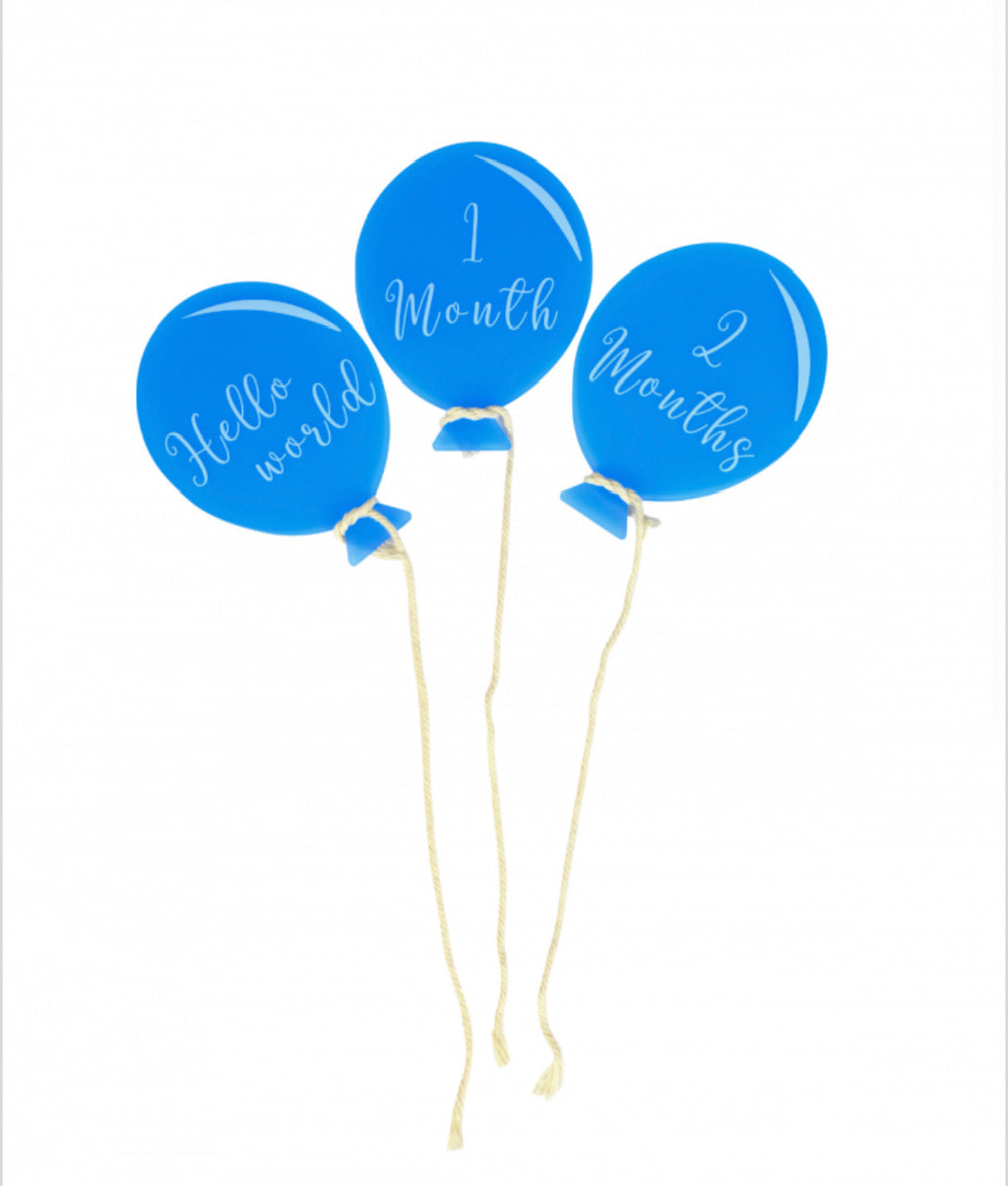 Blue Acrylic Balloons Milestone Set