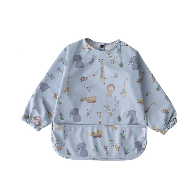 Blue Safari Smock Bib (1-3 years)