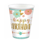 BOHO BIRTHDAY GIRL PAPER CUPS9OZ 8P