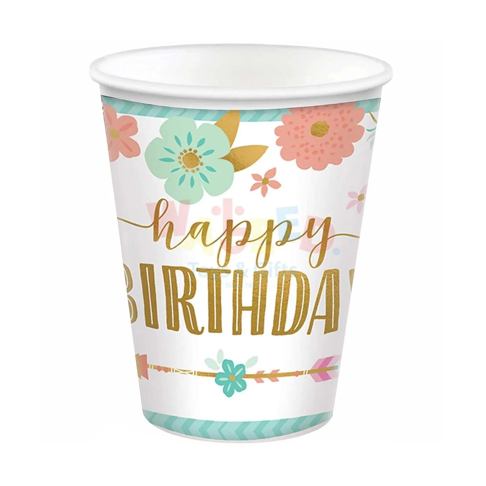 BOHO BIRTHDAY GIRL PAPER CUPS9OZ 8P