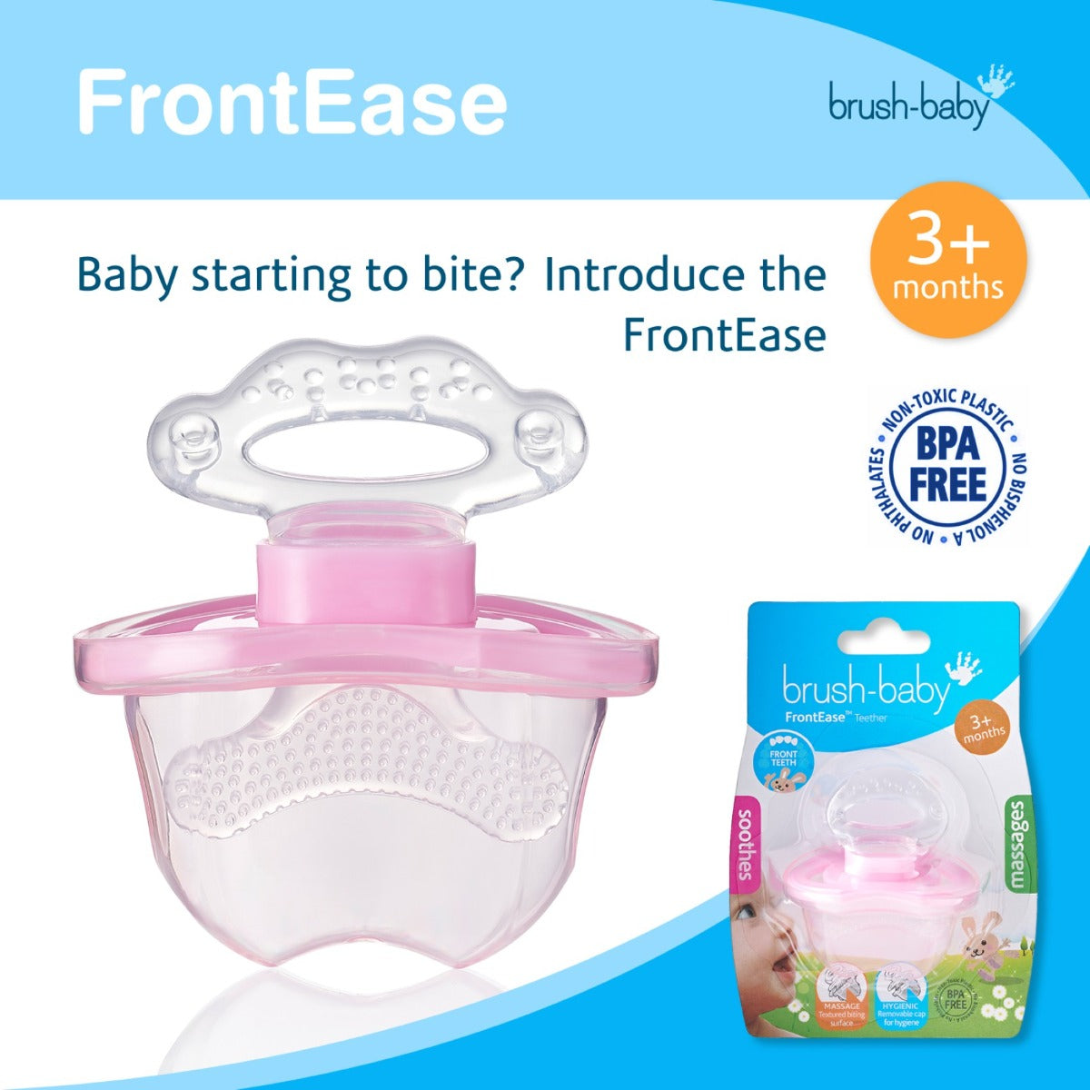 Brush-baby Front-ease Teether Pink