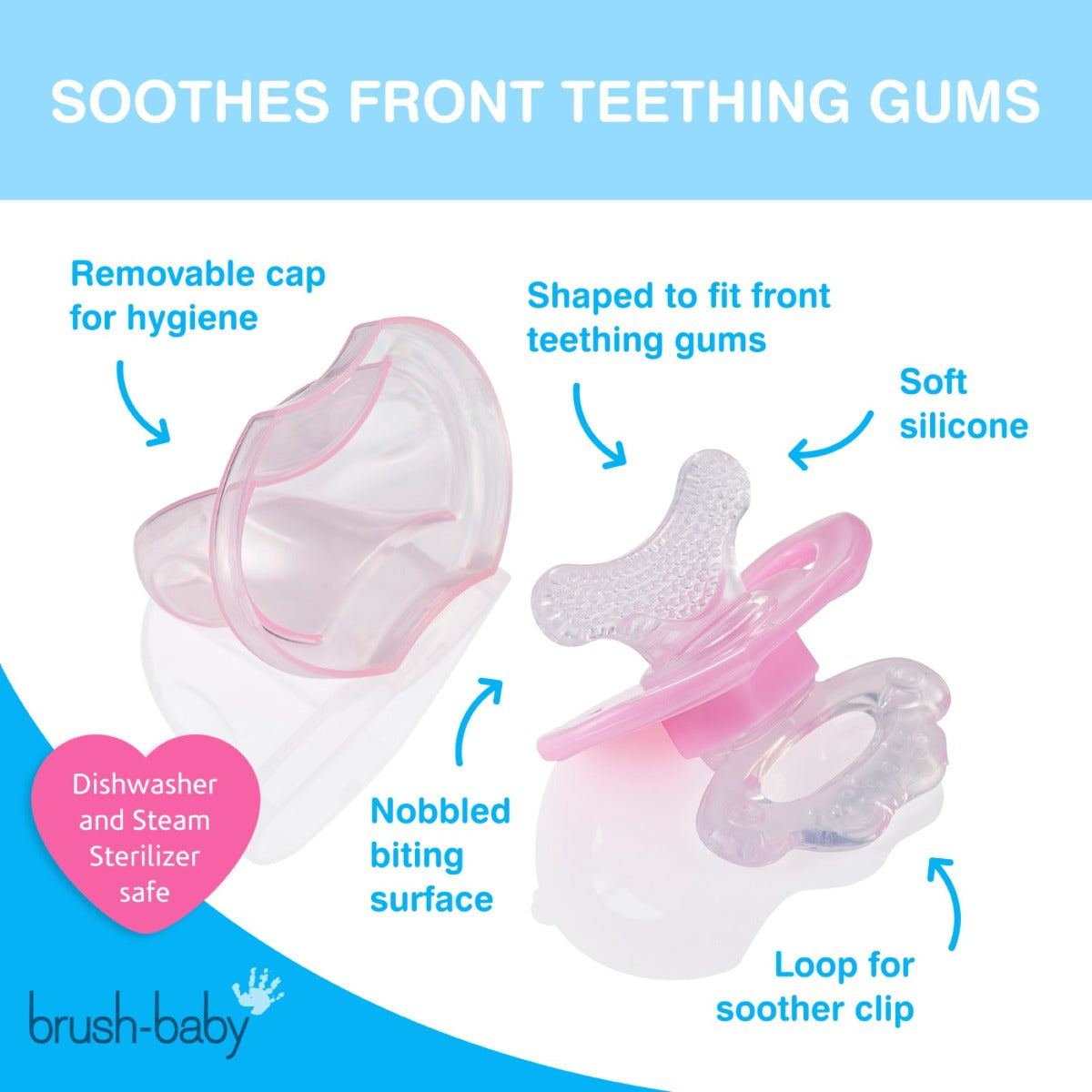 Brush-baby Front-ease Teether Pink