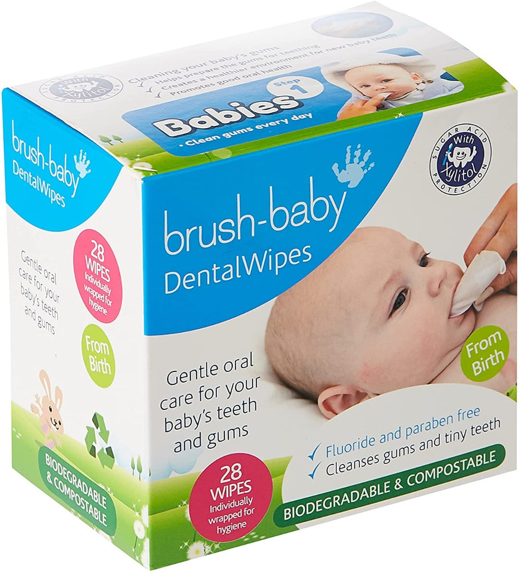 Brush-baby Dental Wipes Biodegradable  28 wipes
