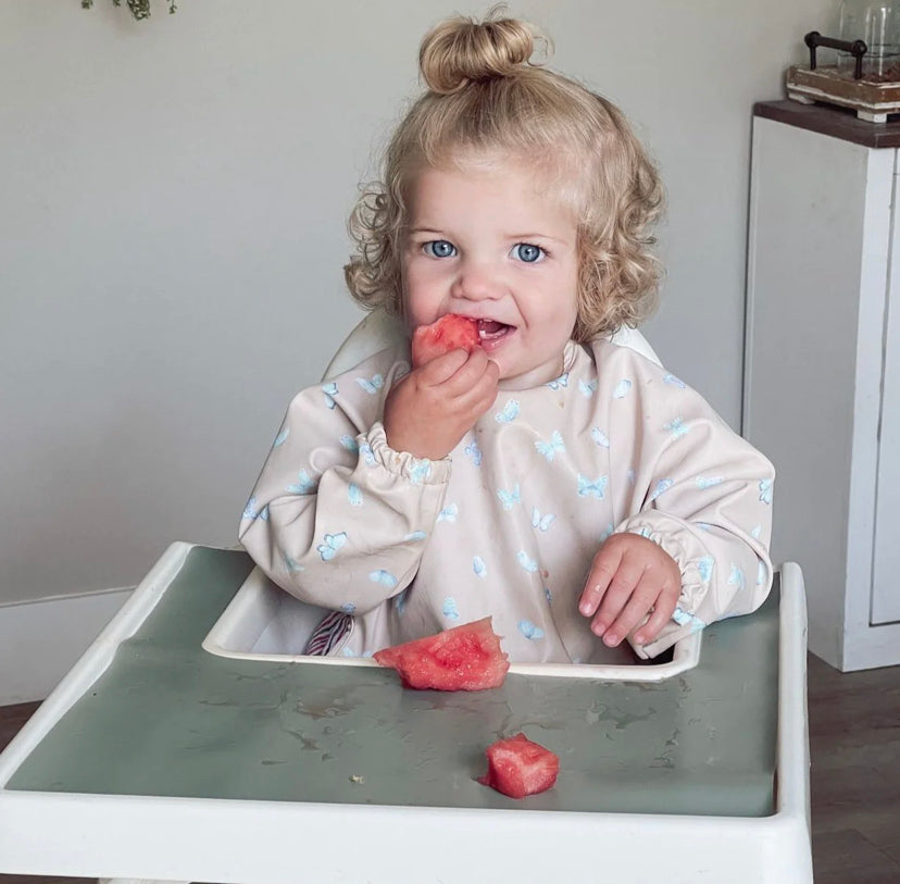 Butterfly-Blush Smock Bib Set