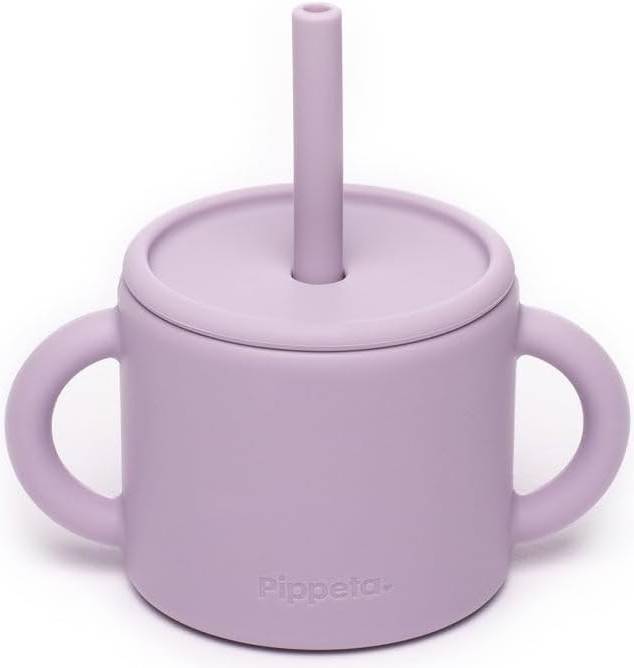PIPPETA SILICONE CUP + STRAW - Lilac