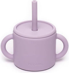 PIPPETA SILICONE CUP + STRAW - Lilac