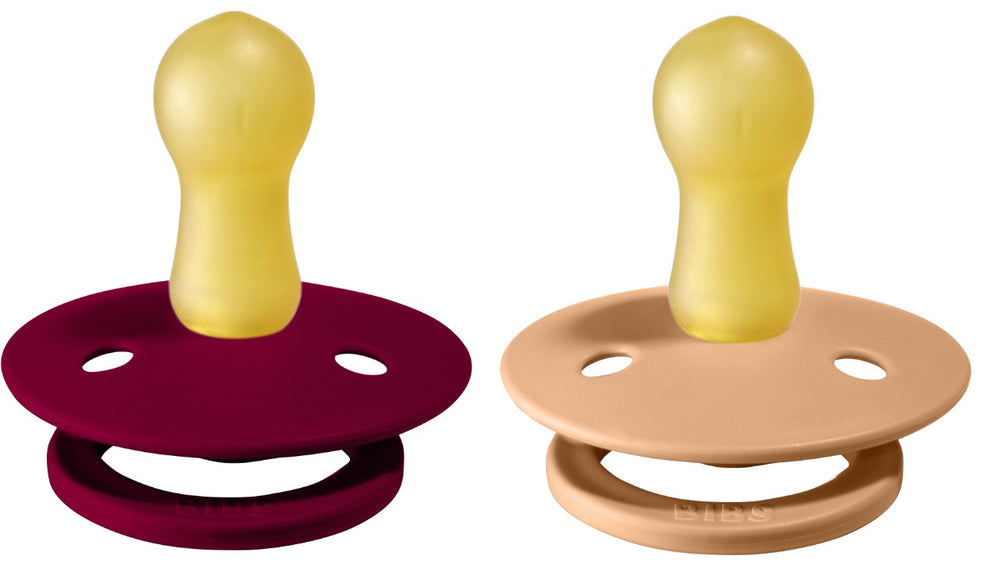 Bibs Pacifier Size 1 - Baby 0 -6M (2pcs) Ruby/Peach