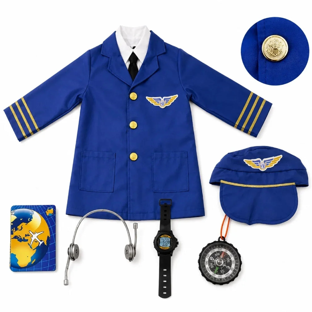 Captain Navy Admiral Costume for Children 3-7 Years