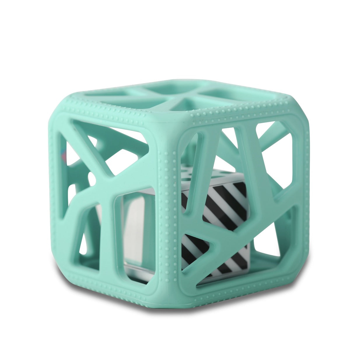 Malarkey Chew Cube - easy grip teether rattle - Mint