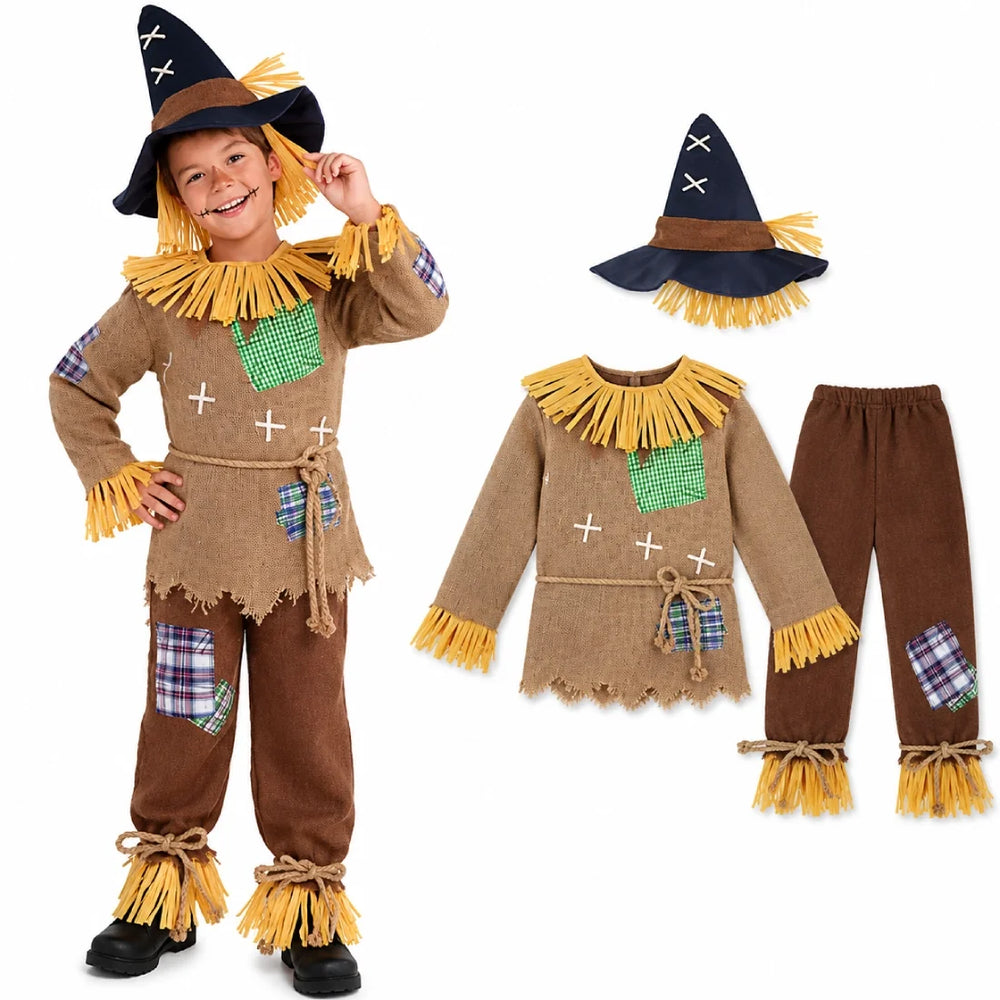 Child Scarecrow Boys Dress Up Costume Medium