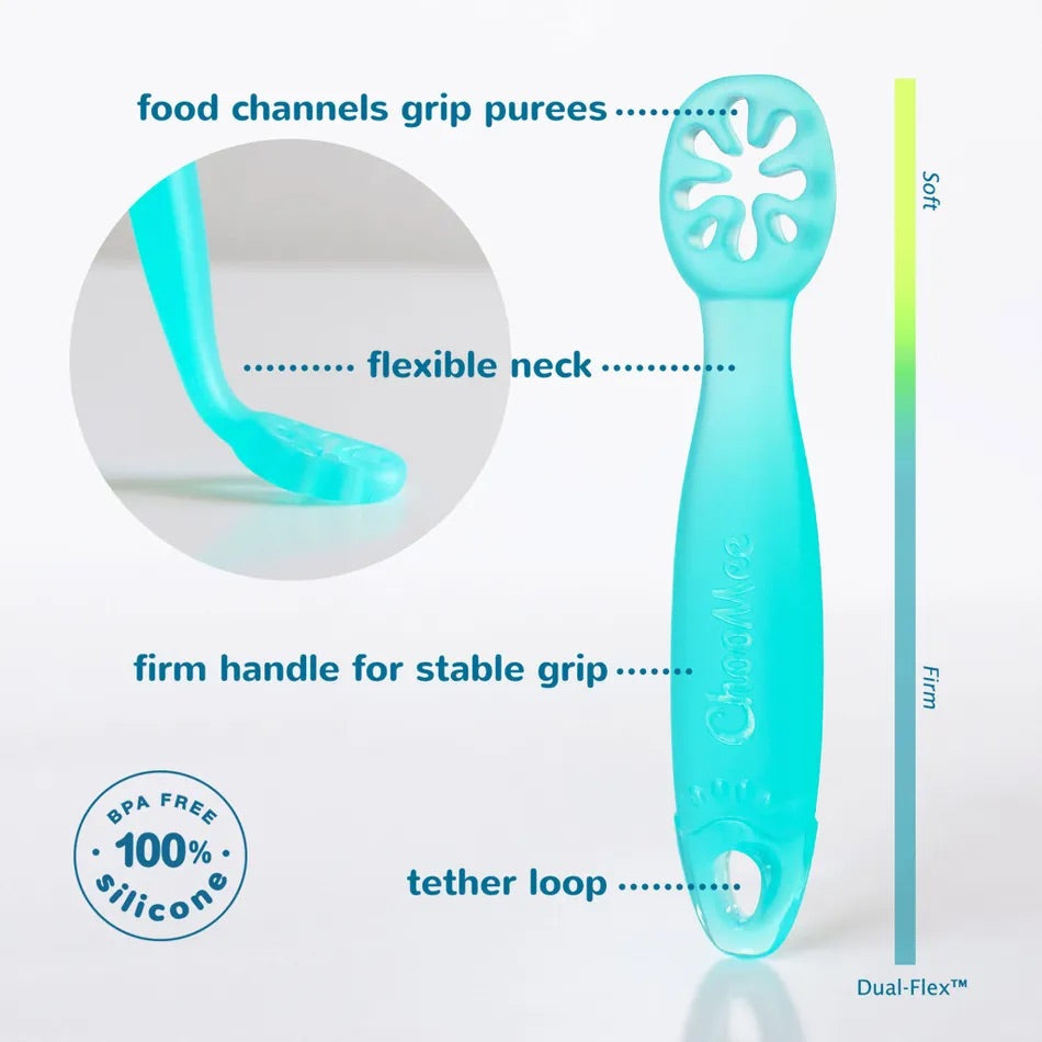 FlexDip Baby Learning Utensil - Aqua & Green