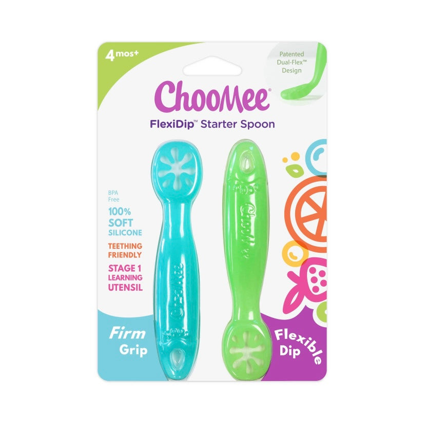 FlexDip Baby Learning Utensil - Aqua & Green