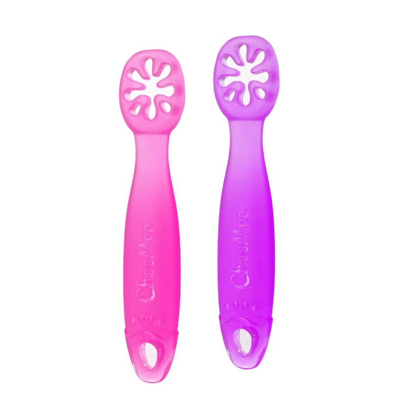 FlexDip Baby Learning Utensil - Pink & Purple