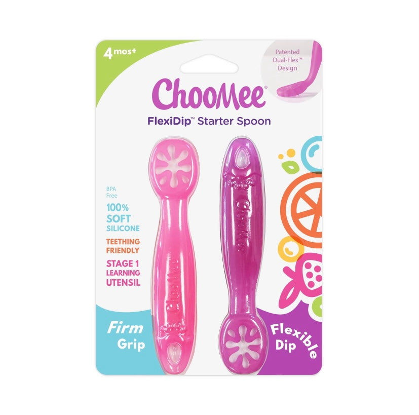 FlexDip Baby Learning Utensil - Pink & Purple
