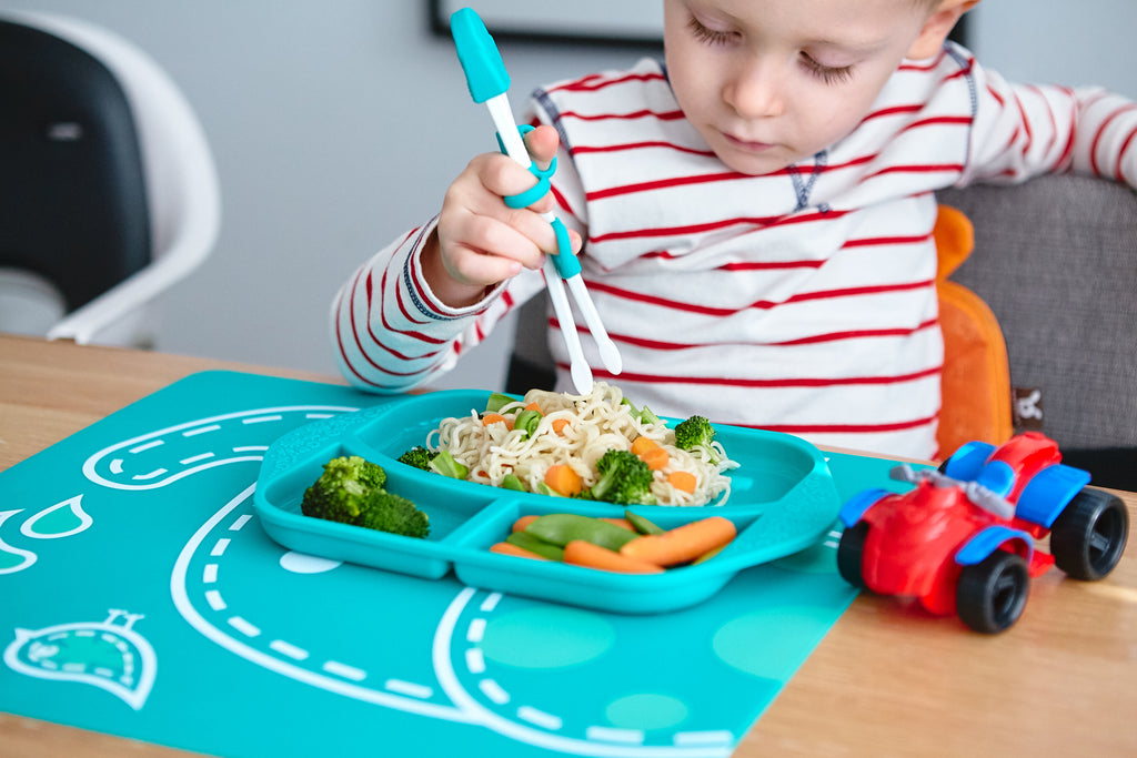 Blue Hippo Learning Chopsticks