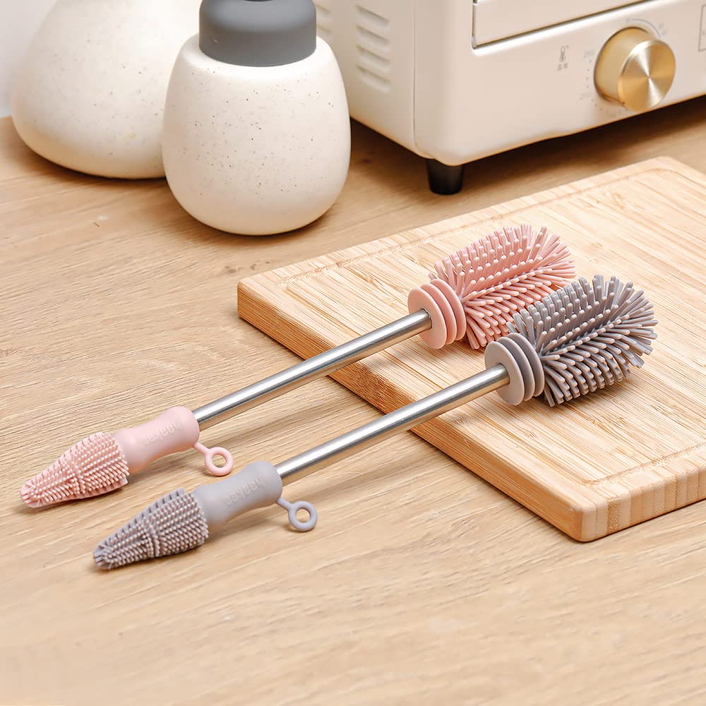 Haakaa Double-ended Silicone Bottle Brush - Blush