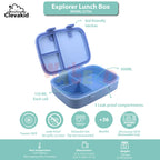 Clevakid Explorer Lunch Box Blue Ice 800ML \27 OZ