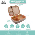 Clevakid Explorer Lunch Box Dark Brown  Toffee 800ML \27 OZ