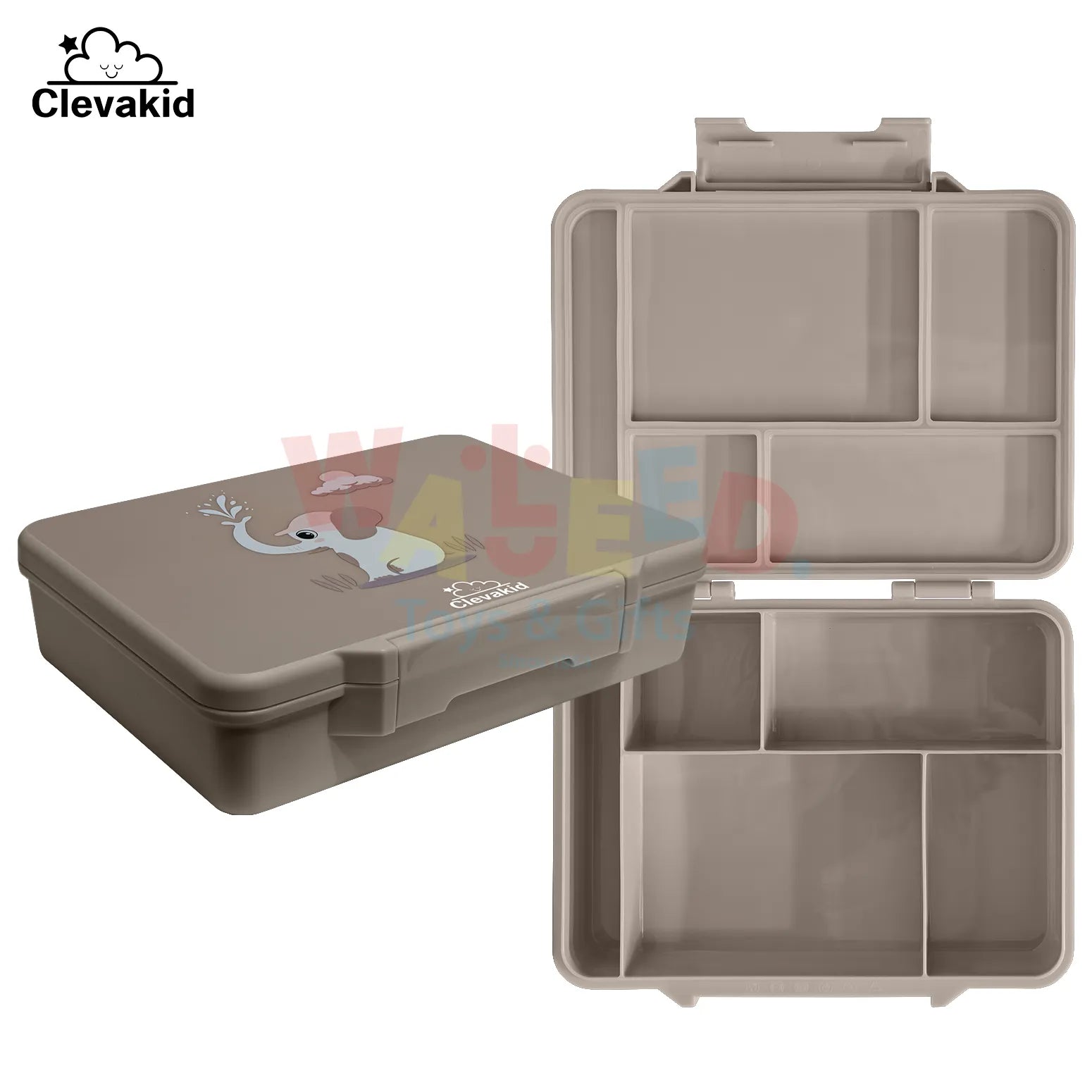 Clevakid Maxi Lunch Box Brown Dark Toffeh 1520ML\50 OZ - ClevaElphaa Friend